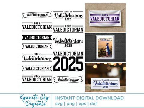 2025 Valedictorian SVG Grad Bundle vol.2 cut files clipart SVG Kyanite Sky Digitals 