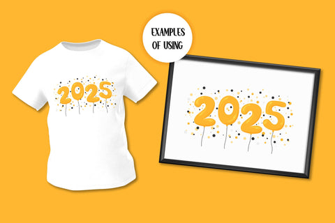 2025 Year PNG Balloons Digital Download | Cute Helium Balloons Forming Numbers 2025 Sublimation | Creative New Year Print Sublimation AnnaViolet_store 