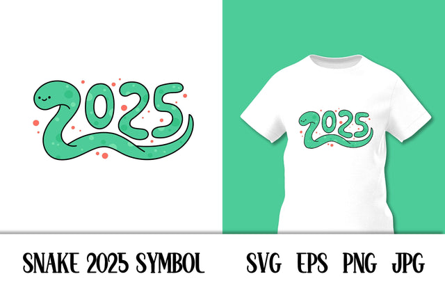 2025 Year Symbol Snake PNG | SVG Digital Download | Cute Smiling Snake Character Forming Numbers 2025 Sublimation | Creative New Year Print Sublimation AnnaViolet_store 