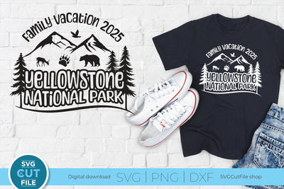 2025 Yellowstone Family Trip svg - Yellowstone National Park SVG vacation or Trip Design SVG SVG Cut File 