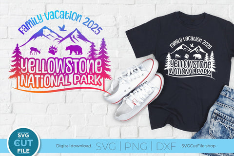 2025 Yellowstone Family Trip svg - Yellowstone National Park SVG vacation or Trip Design SVG SVG Cut File 