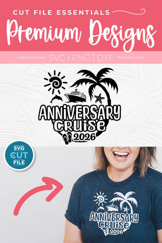 2026 Anniversary Cruise Vacation or Trip Design for Husband and Wife SVG SVG Cut File 