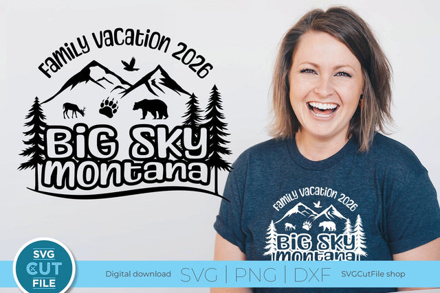 2026 Big Sky Montana Family Trip svg - Montana SVG vacation or Trip Design SVG SVG Cut File 