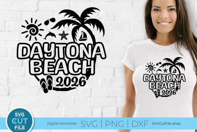 2026 Daytona Beach svg - Daytona Beach Florida Vacation or Trip Design SVG SVG Cut File 