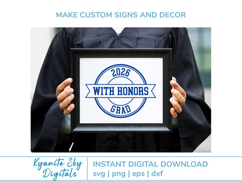 2026 Grad With Honors SVG Bundle round seal graduation clipart SVG Kyanite Sky Digitals 