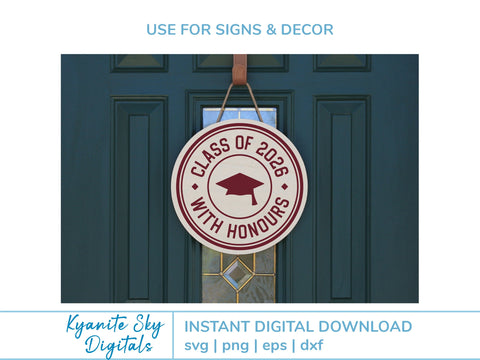 2026 Grad With Honours SVG Bundle round seal graduation clipart SVG Kyanite Sky Digitals 