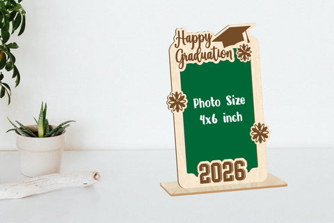 2026 Graduation Photo Frame, Wooden Photo Frame, Class of 2026 Svg SVG zafrans studio 