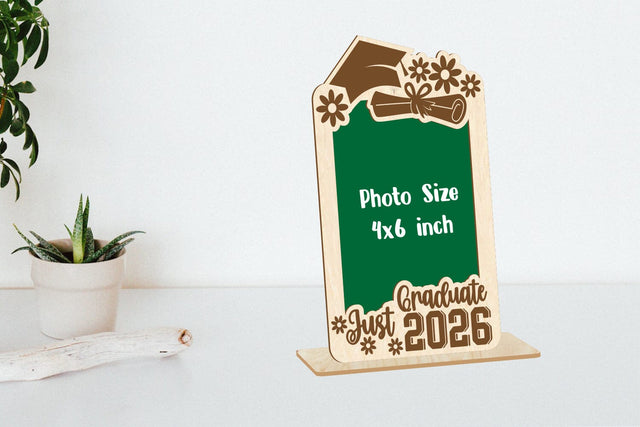 2026 Graduation Photo Frame, Wooden Photo Frame, Class of 2026 Svg SVG zafrans studio 
