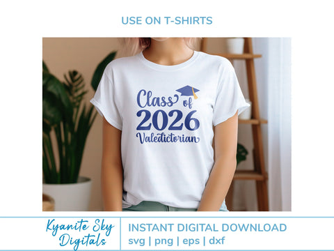 2026 Graduation Valedictorian Salutatorian SVG Bundle vinyl cut files and PNG clipart SVG Kyanite Sky Digitals 