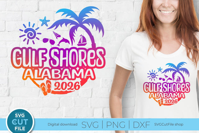 2026 Gulf Shores Alabama svg for vacation or trip SVG SVG Cut File 