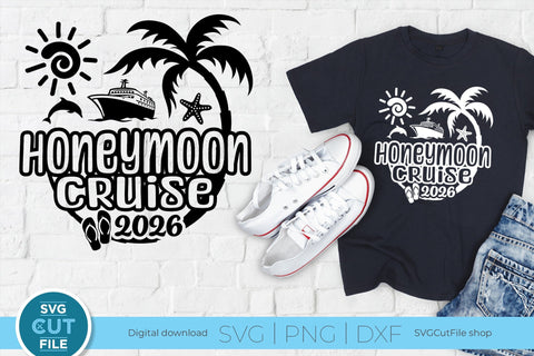 2026 Honeymoon Cruise svg or Trip Design for Newly Married Husband and Wife SVG SVG Cut File 
