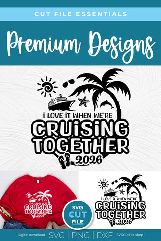 2026 Husband and Wife Cruise Trip svg - Anniversary Wifey Hubby Cruising Together SVG SVG Cut File 