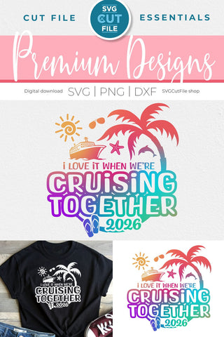 2026 Husband and Wife Cruise Trip svg - Anniversary Wifey Hubby Cruising Together SVG SVG Cut File 