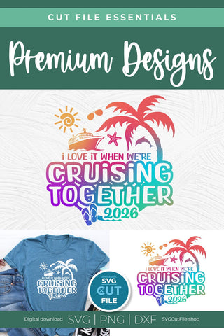 2026 Husband and Wife Cruise Trip svg - Anniversary Wifey Hubby Cruising Together SVG SVG Cut File 