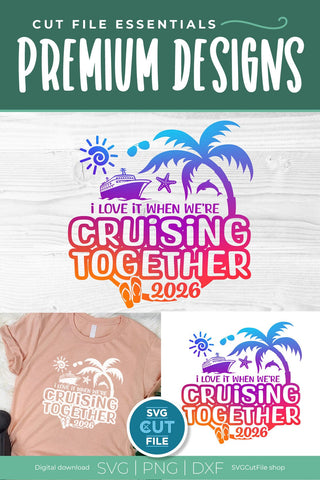 2026 Husband and Wife Cruise Trip svg - Anniversary Wifey Hubby Cruising Together SVG SVG Cut File 