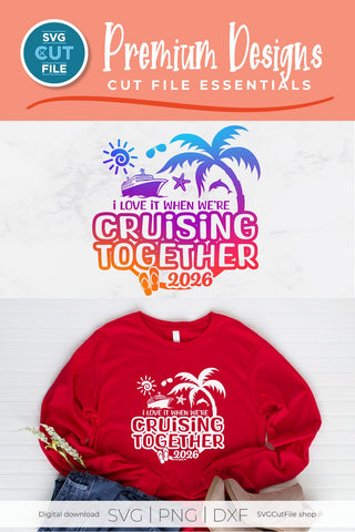 2026 Husband and Wife Cruise Trip svg - Anniversary Wifey Hubby Cruising Together SVG SVG Cut File 