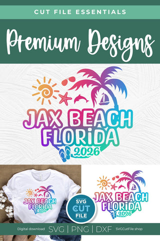 2026 Jax Beach svg - Jacksonville Beach Florida Trip SVG SVG Cut File 