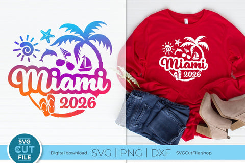 2026 Miami Florida svg - Miami Florida Vacation or Trip Design SVG SVG Cut File 