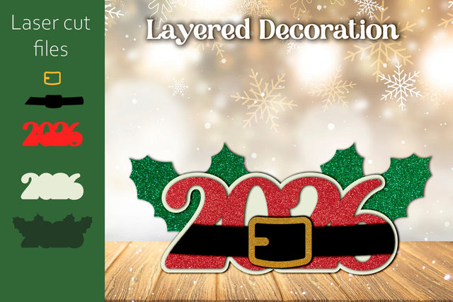 2026 New year decoration, 3d laser cut, Christmas svg 3D Paper AnastasiyaArtDesign 
