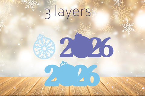 2026 New Year svg layered, Winter holiday decoration laser cut SVG AnastasiyaArtDesign 