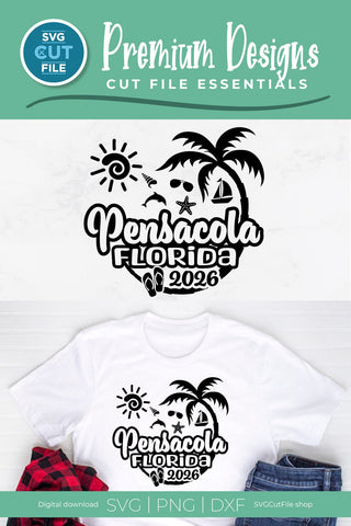 2026 Pensacola Florida svg - Pensacola FL Vacation or Trip Design SVG SVG Cut File 