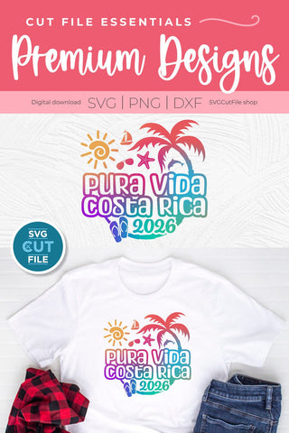 2026 Pura Vida Costa Rica svg - Costa Rica Vacation or Trip SVG SVG Cut File 