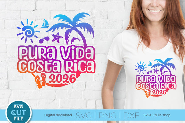 2026 Pura Vida Costa Rica svg - Costa Rica Vacation or Trip SVG SVG Cut File 