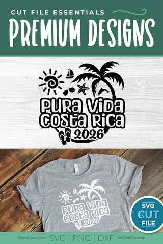 2026 Pura Vida Costa Rica svg - Costa Rica Vacation or Trip SVG SVG Cut File 
