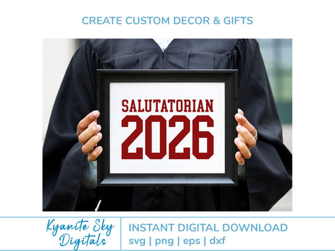 2026 Salutatorian SVG bundle, graduation vinyl cut files, grad PNG clipart SVG Kyanite Sky Digitals 