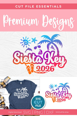 2026 Siesta Key svg - Siesta Key Beach Florida Vacation or Trip Design SVG SVG Cut File 