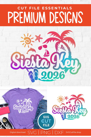 2026 Siesta Key svg - Siesta Key Beach Florida Vacation or Trip SVG SVG Cut File 