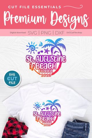2026 St. Augustine Beach svg - Saint Augustine Florida Trip or Vacation svg SVG SVG Cut File 