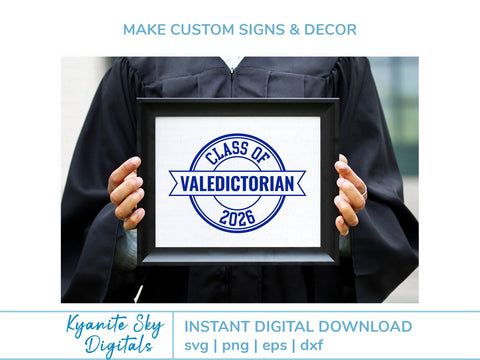2026 Valedictorian Salutatorian SVG Bundle graduation graphics vinyl cut files SVG Kyanite Sky Digitals 