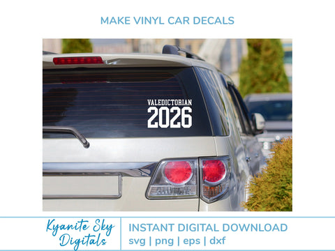 2026 Valedictorian SVG bundle, graduation vinyl cut files, grad PNG clipart SVG Kyanite Sky Digitals 