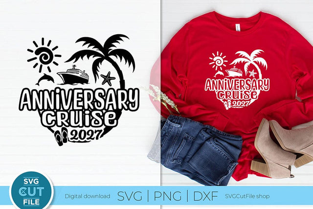 2027 Anniversary Cruise Vacation or Trip Design for Husband and Wife SVG SVG Cut File 