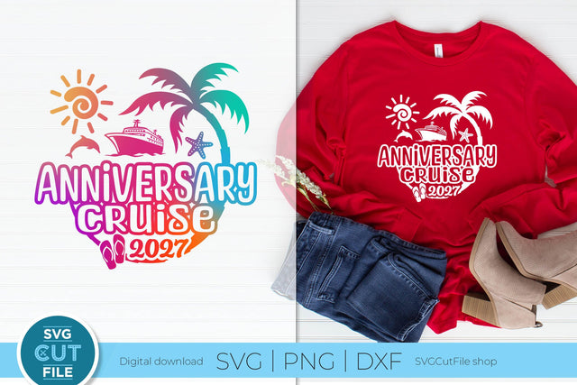 2027 Anniversary Cruise Vacation or Trip Design for Husband and Wife SVG SVG Cut File 