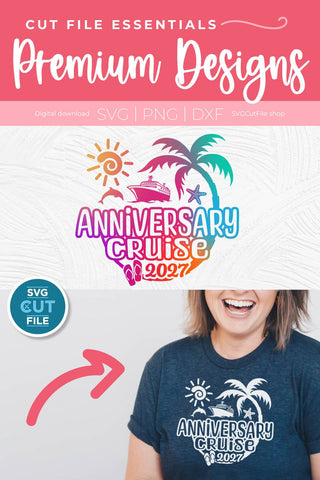 2027 Anniversary Cruise Vacation or Trip Design for Husband and Wife SVG SVG Cut File 