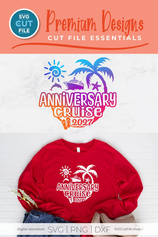 2027 Anniversary Cruise Vacation or Trip Design for Husband and Wife SVG SVG Cut File 