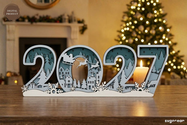 2027 Christmas Table Decor Laser Cut SVG SvgOcean 