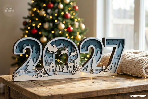 2027 Christmas Table Decor Laser Cut SVG SvgOcean 