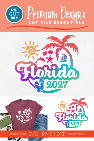2027 Florida svg - Great for a Florida Vacation or Trip SVG SVG Cut File 