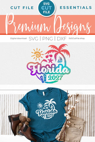 2027 Florida svg - Great for a Florida Vacation or Trip SVG SVG Cut File 