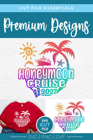 2027 Honeymoon Cruise svg or Trip Design for Newly Married Husband and Wife SVG SVG Cut File 