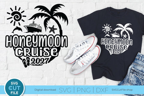 2027 Honeymoon Cruise svg or Trip Design for Newly Married Husband and Wife SVG SVG Cut File 