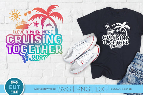 2027 Husband and Wife Cruise Trip svg - Anniversary Wifey and Hubby Cruising Together SVG SVG Cut File 