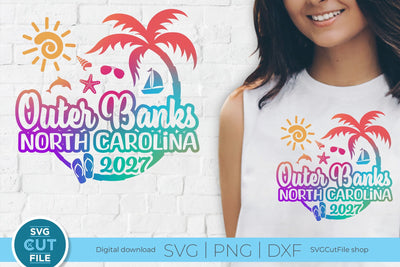 2027 Outer Banks, North Carolina svg - Outer Banks, NC Vacation or Trip Design SVG SVG Cut File 