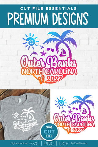 2027 Outer Banks, North Carolina svg - Outer Banks, NC Vacation or Trip Design SVG SVG Cut File 