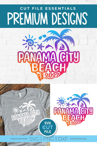 2027 Panama City Beach svg - Panama City Florida Vacation or Trip Design SVG SVG Cut File 