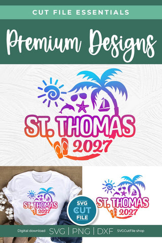 2027 St. Thomas svg - St. Thomas Vacation or Trip Design SVG SVG Cut File 