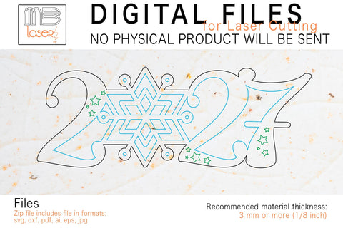 2027 Vector File for Laser Cutter. SVG MaramadeLaser 
